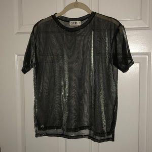 LF sheer silver top